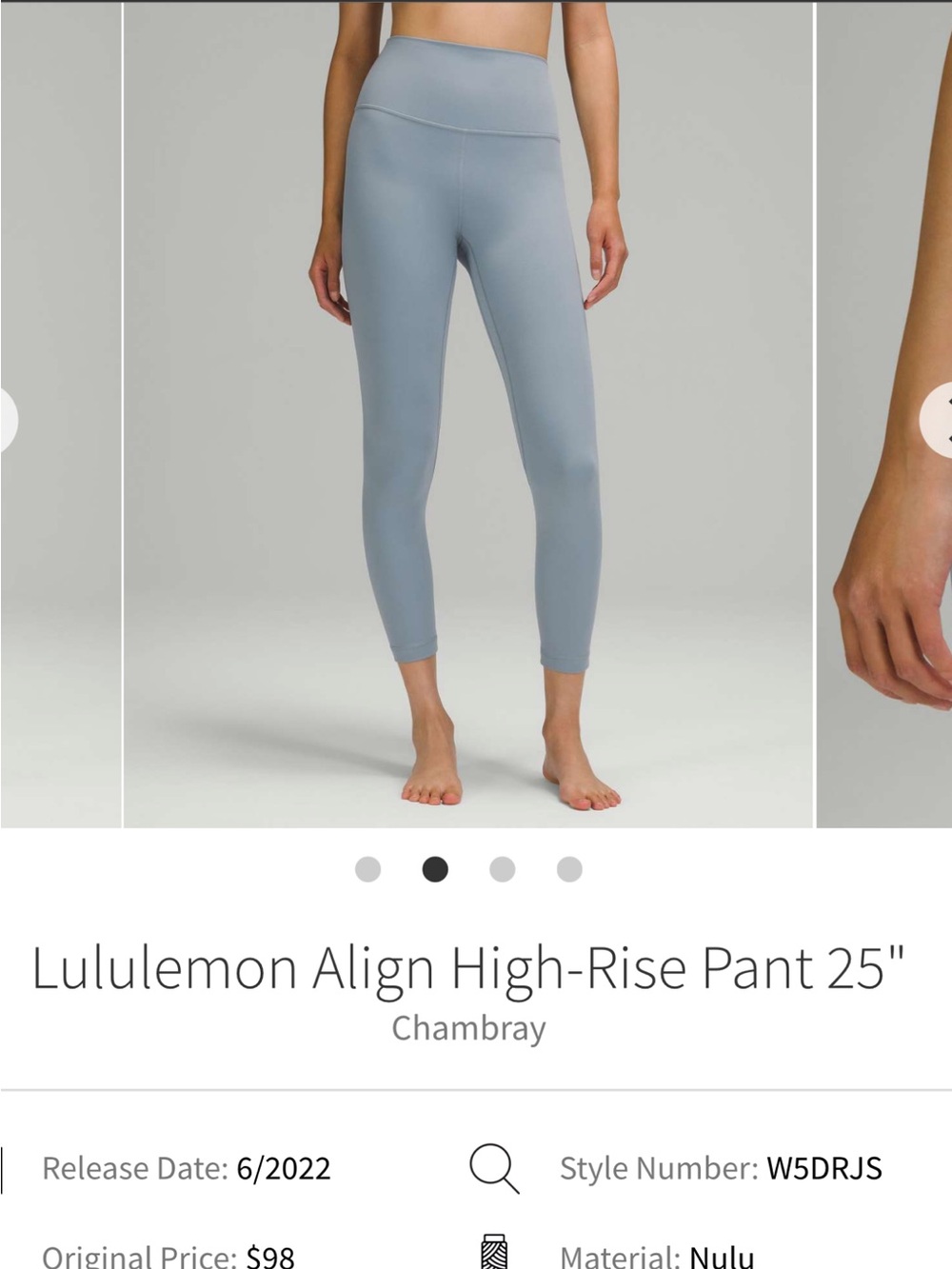 lululemon athletica Light Blue High-Rise Leggings